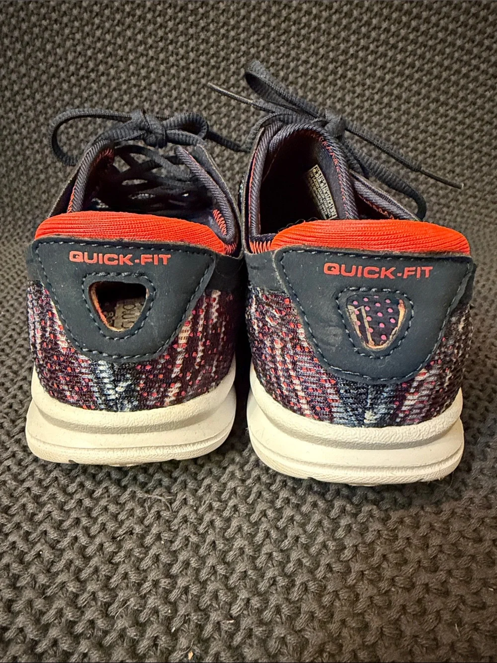 Skechers Men's Black, White & Orange Knit Lace-Up Sneakers